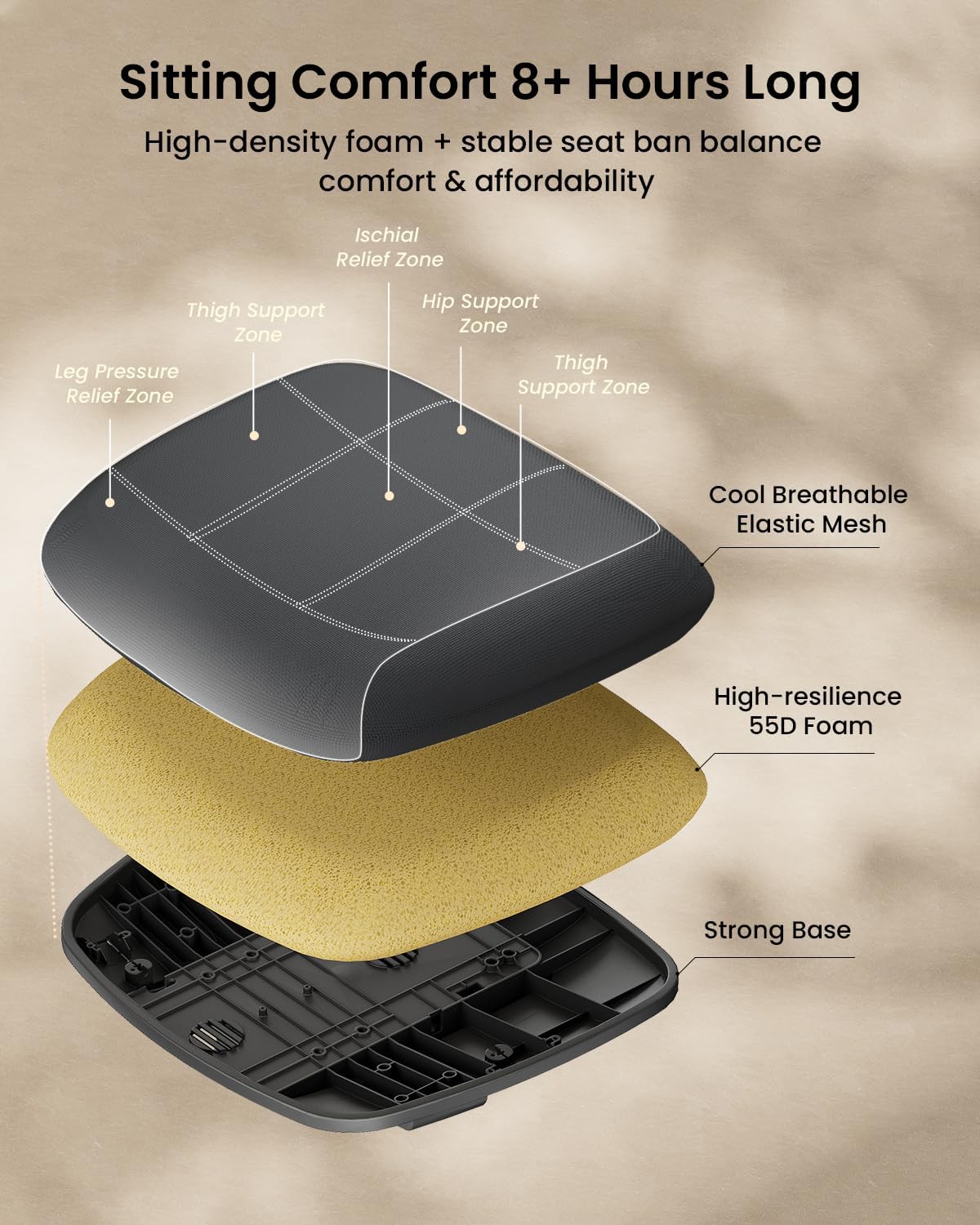 EC200 Kursi Kantor Ergonomis Black detail 5