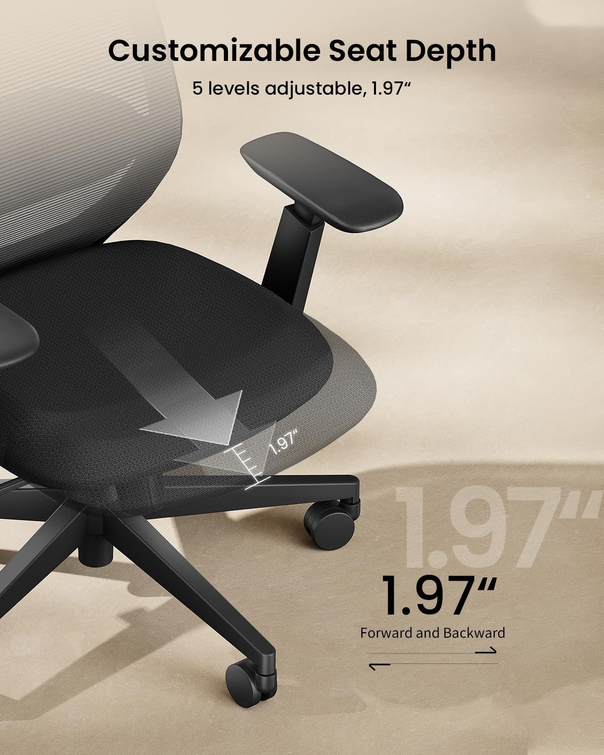 EC200 Kursi Kantor Ergonomis Black detail 6