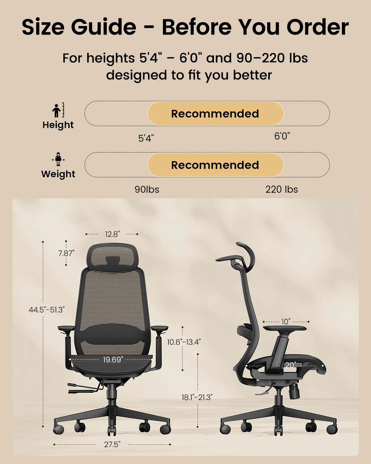 EC200 Pro Kursi Kantor Ergonomis Black detail 3