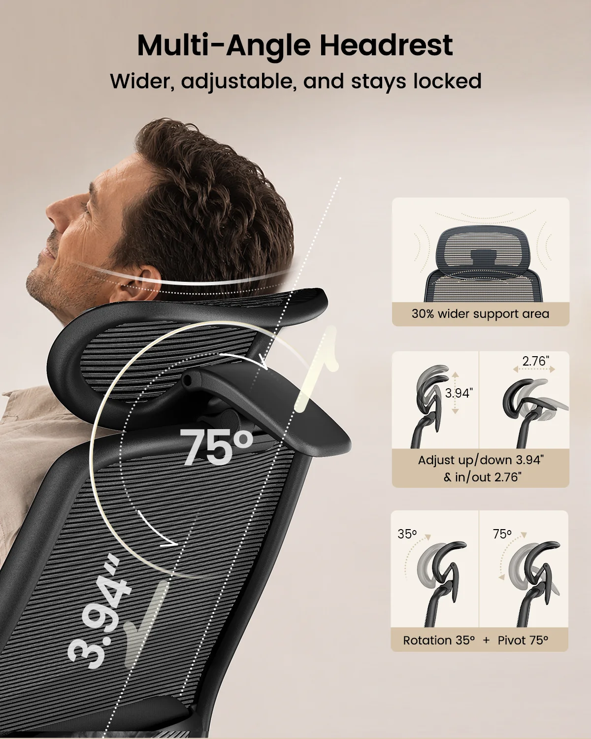 EC200 Pro Kursi Kantor Ergonomis Black detail 7