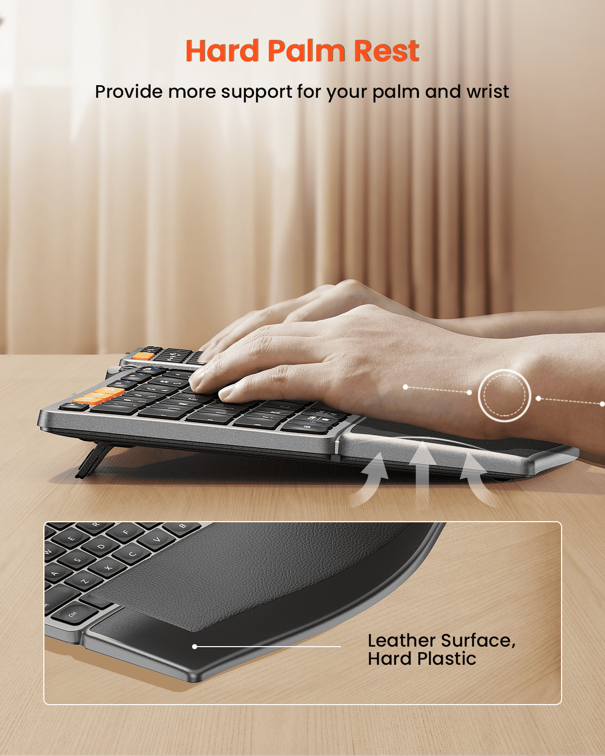 EK04 Keyboard Ergonomis Terpisah Black detail 3