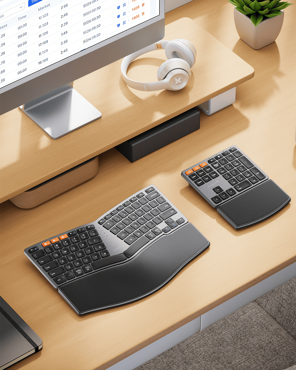 EK04 Keyboard Ergonomis Terpisah Black detail 7