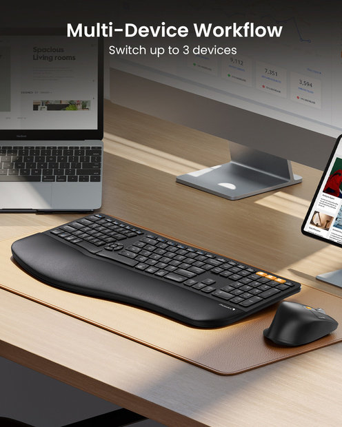EKM01 Plus Kombinasi Keyboard dan Mouse Ergonomis Black detail 1
