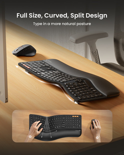 EKM01 Plus Kombinasi Keyboard dan Mouse Ergonomis Black detail 2