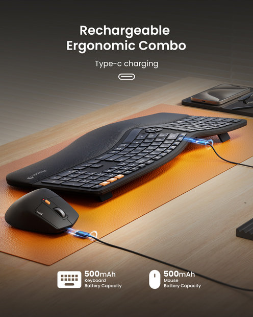 EKM01 Plus Kombinasi Keyboard dan Mouse Ergonomis Black detail 5