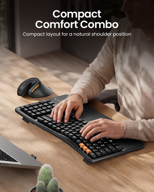 EKM02 Kombinasi Keyboard dan Mouse Ergonomis Black detail 1