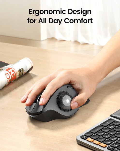 EM01 NL Mouse Trackball Ergonomis Black detail 3