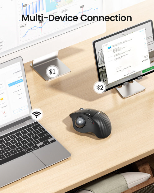 EM01 NL Mouse Trackball Ergonomis Black detail 5