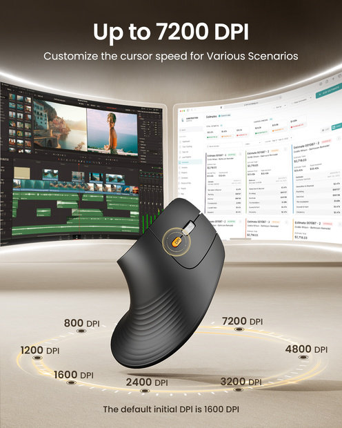 EM11 Pro Mouse Vertikal Ergonomis Black detail 4