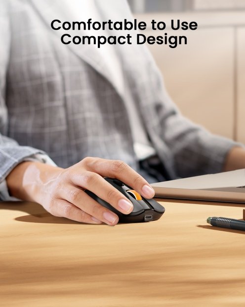 EM15 Mouse Nirkabel Portabel Ringkas Black detail 5
