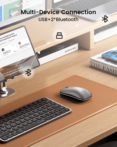 EM18 Mouse Nirkabel Ultra Tipis Portabel Gray detail 1