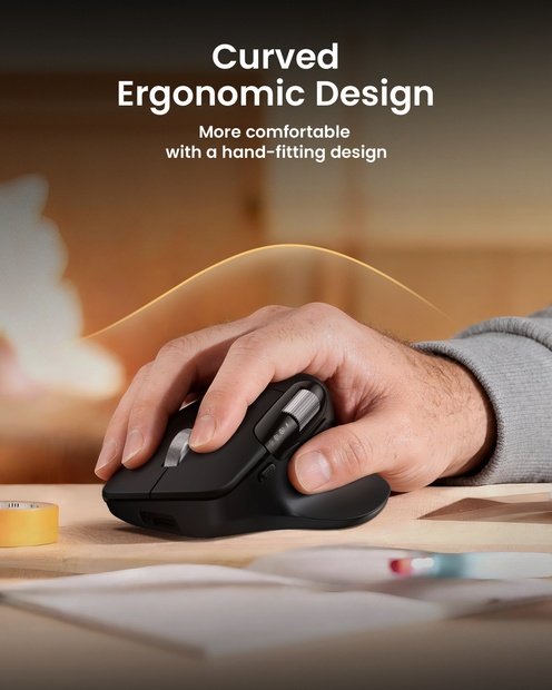 EM25 Mouse Ergonomis Gulir Cepat Black detail 3