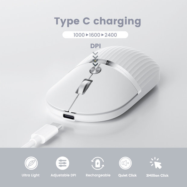 HubMouse Mouse dengan Hub USB White detail 1