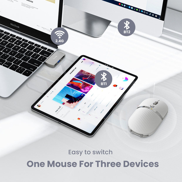HubMouse Mouse dengan Hub USB White detail 4