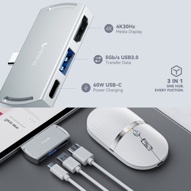 HubMouse Mouse dengan Hub USB White detail 5