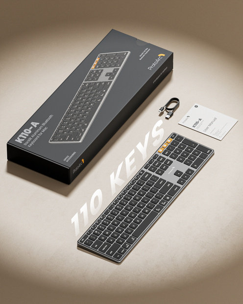 K110-A Keyboard Bluetooth Aluminium Tipis Gray detail 7
