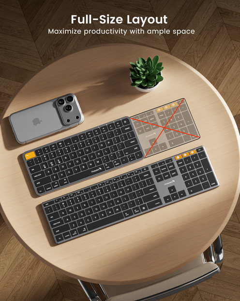 K110-A Keyboard Bluetooth Aluminium Tipis Gray detail 8
