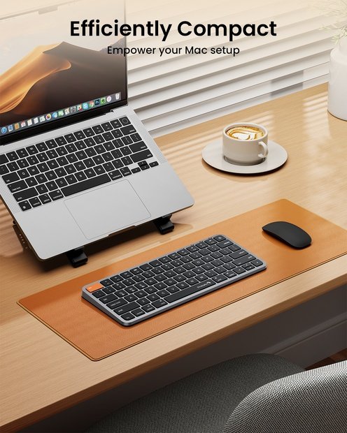 K90-A Keyboard Bluetooth Ringkas dengan Lampu Latar untuk Mac Black detail 1
