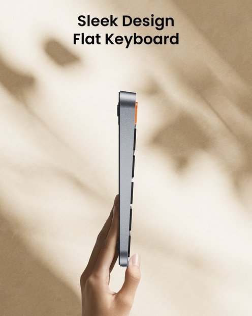 K90-A Keyboard Bluetooth Ringkas dengan Lampu Latar untuk Mac Black detail 6