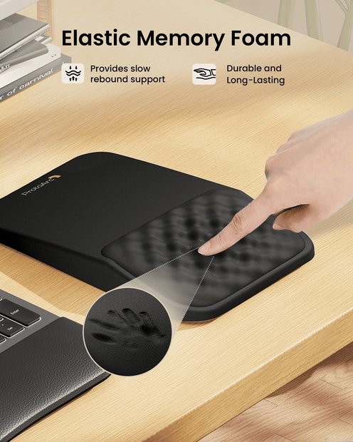 MP50 Mouse Pad Ergonomis dengan Sandaran Pergelangan Black detail 2