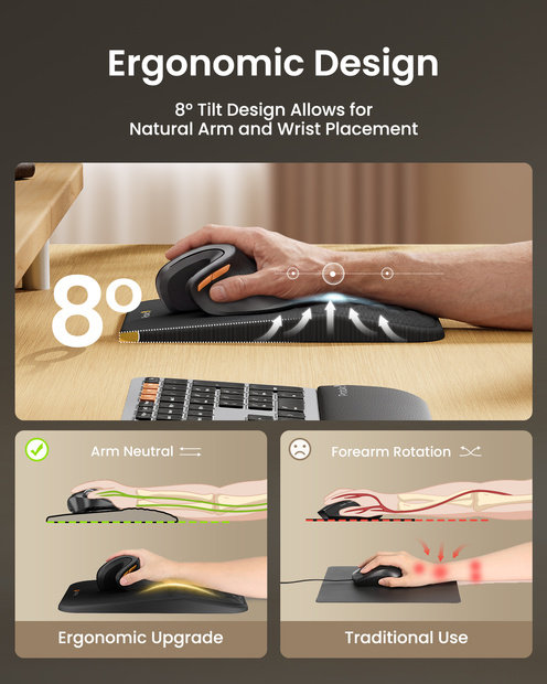 MP50 Mouse Pad Ergonomis dengan Sandaran Pergelangan Black detail 7