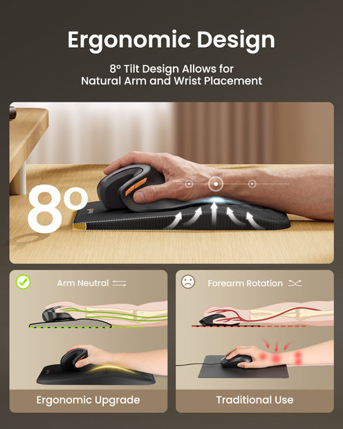 MP50 Mouse Pad Ergonomis dengan Sandaran Pergelangan Black detail 8