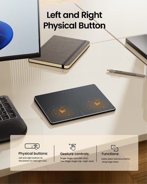 T1 Plus Trackpad Nirkabel untuk Windows Black detail 1