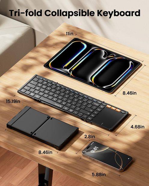 XK01 TP Keyboard Lipat dengan Touchpad Black detail 1