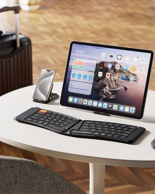 XK03 Keyboard Ergonomis Lipat Black detail 4