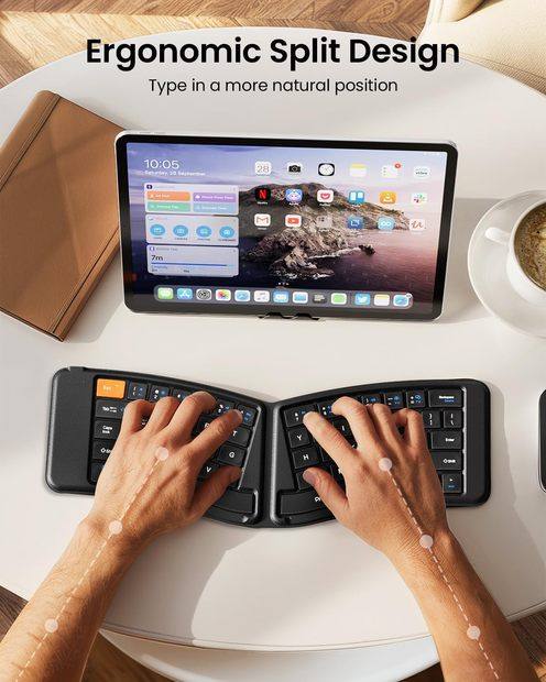 XK03 Keyboard Ergonomis Lipat Black detail 5