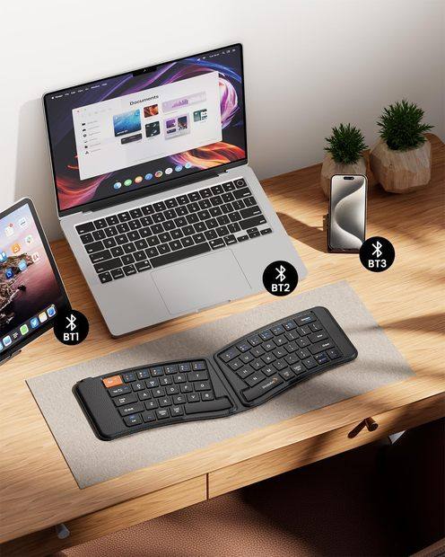 XK03 Keyboard Ergonomis Lipat Black detail 7
