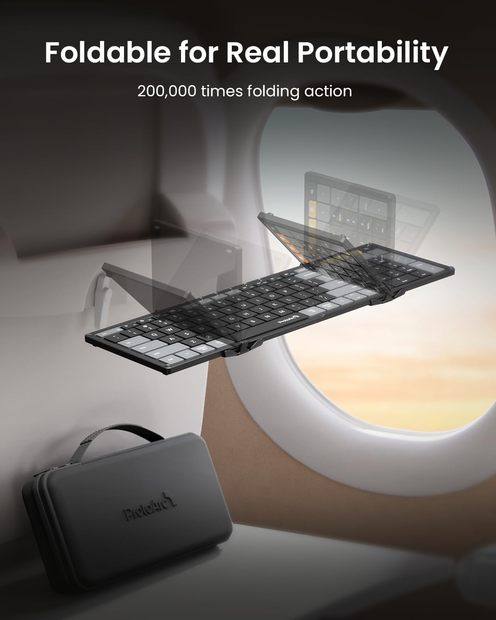 XKM01 CaseUp Kombinasi Keyboard, Mouse, dan Dudukan Lipat Black Gray detail 3