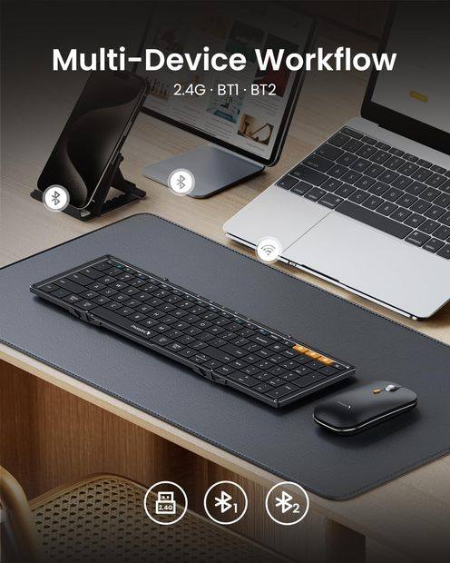 XKM01 Kombinasi Keyboard dan Mouse Lipat Black detail 5