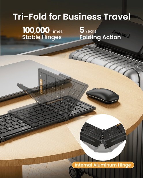 XKM01 Pro Kombinasi Keyboard dan Mouse Lipat Black detail 2