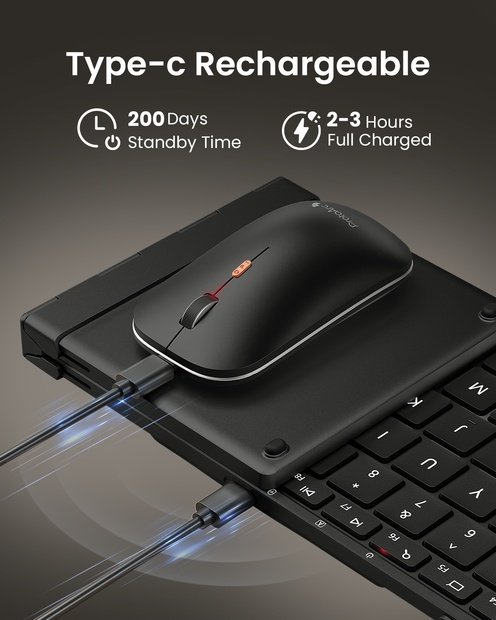 XKM01 Pro Kombinasi Keyboard dan Mouse Lipat Black detail 6