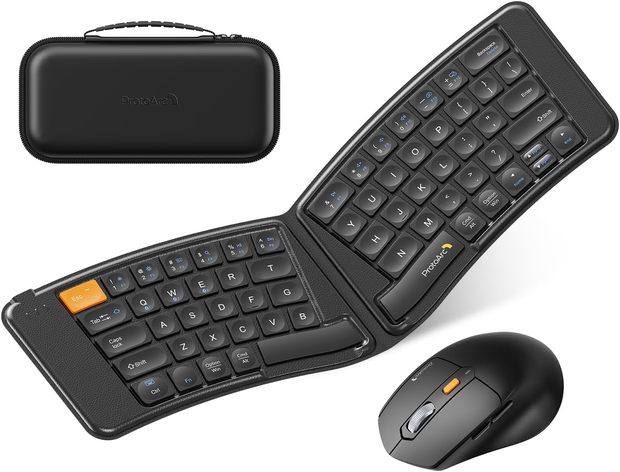 XKM03 Kombinasi Keyboard dan Mouse Ergonomis Lipat Black detail 3