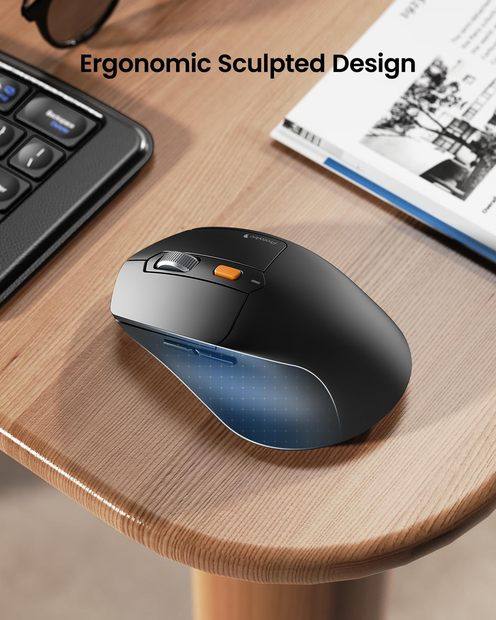 XKM03 Kombinasi Keyboard dan Mouse Ergonomis Lipat Black detail 4