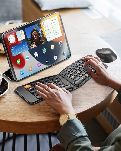 XKM03 Kombinasi Keyboard dan Mouse Ergonomis Lipat Black detail 6